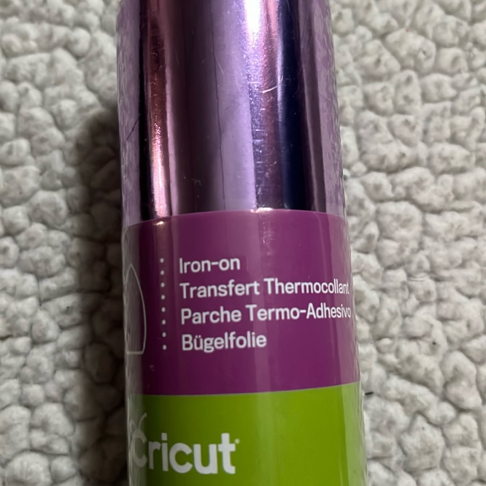 Cricut brand foil, iron on. Color lilac.